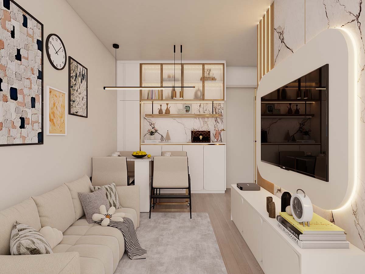 安柏苑 居屋3-4人單位輕奢風通鋪地台廳間房設計