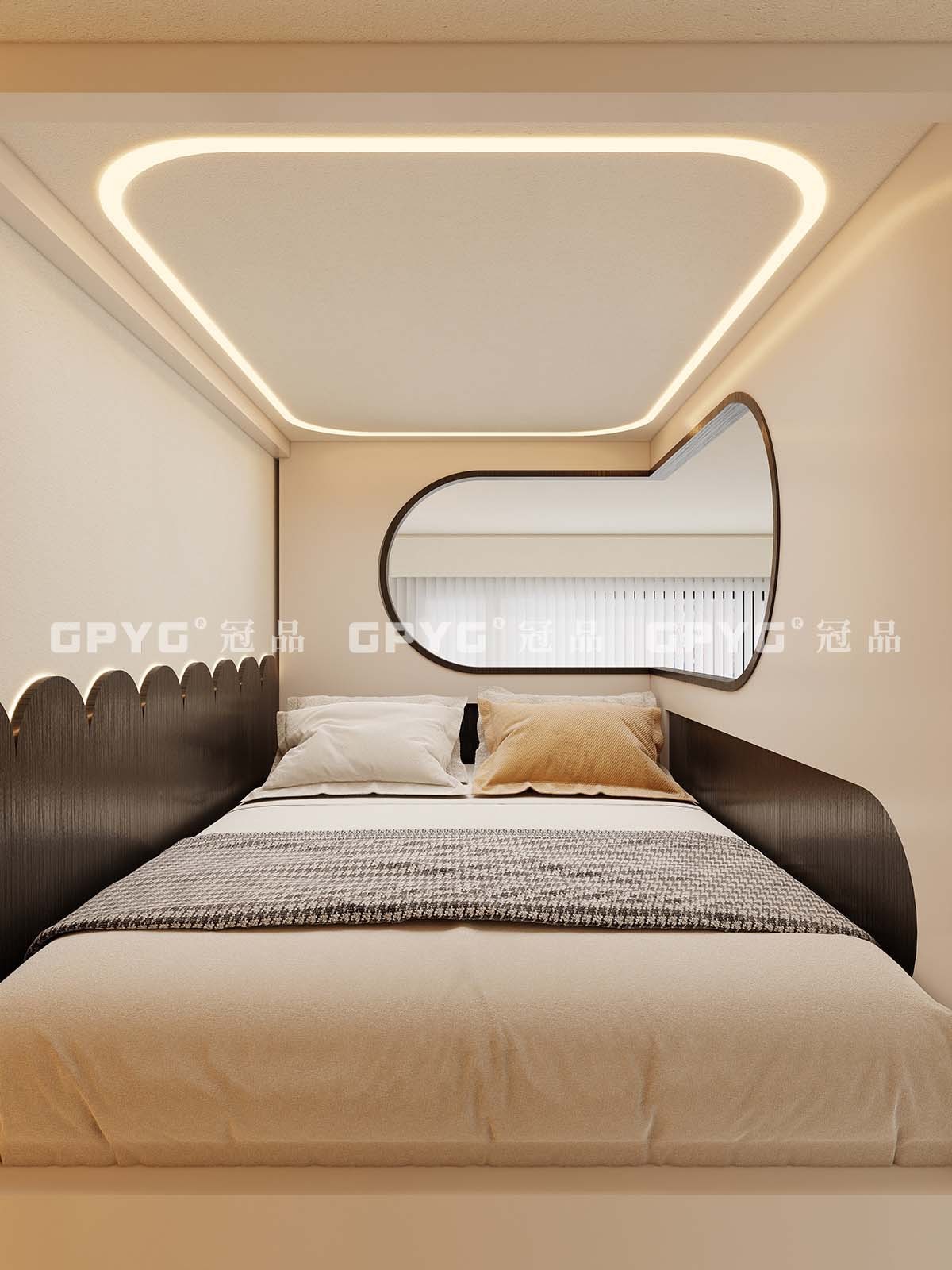 【實案古雋邨】 公屋廳間房現代風黑白潮玩上床下電腦枱設計方案