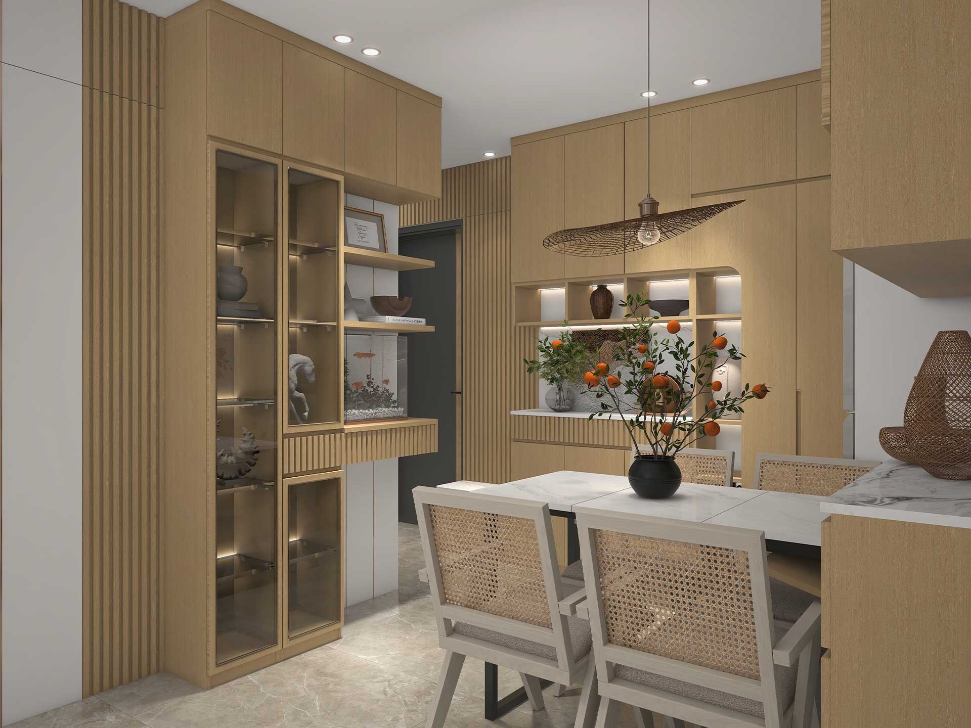 日式原木風餐邊櫃