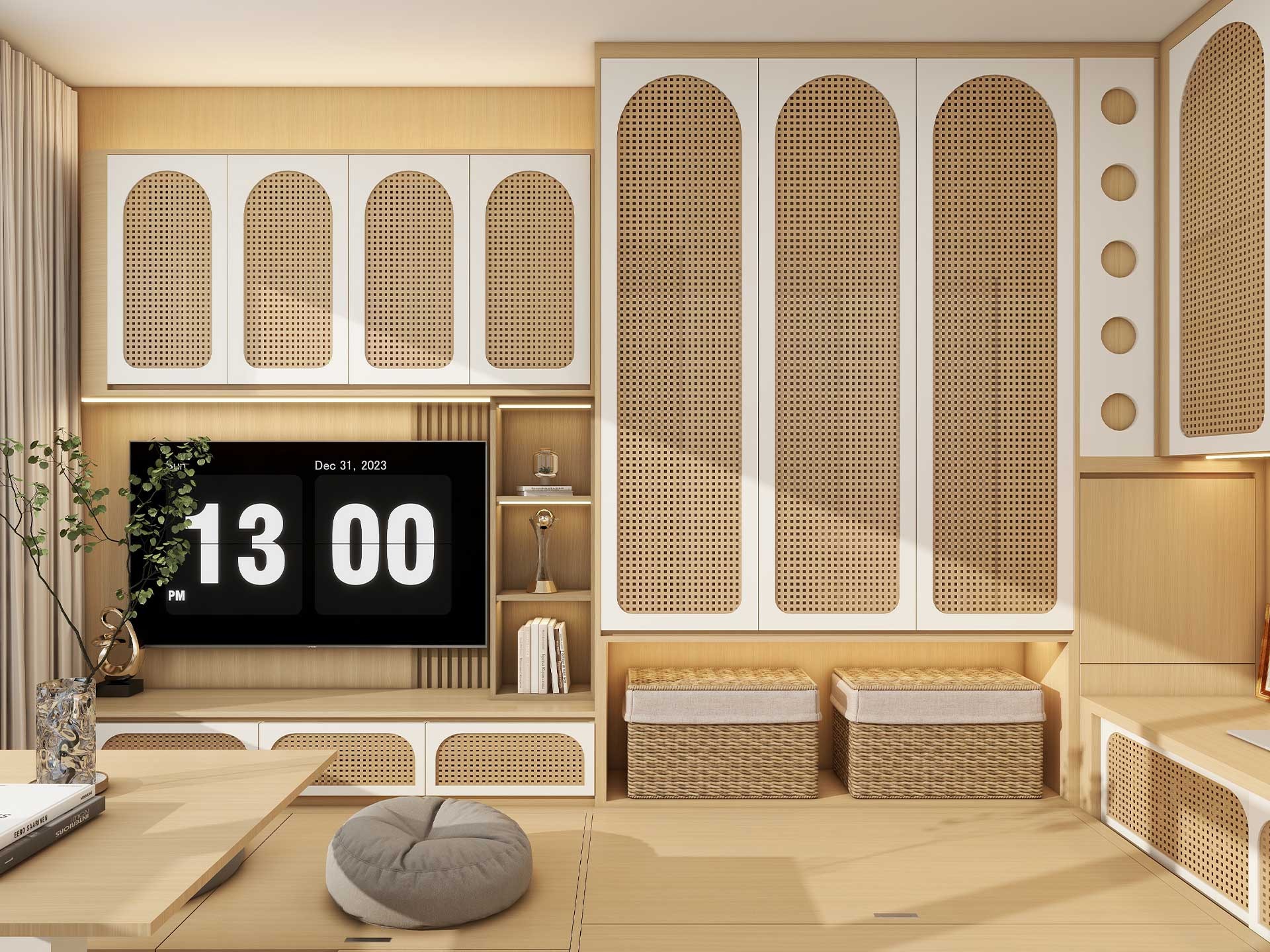 日式原木風電視櫃